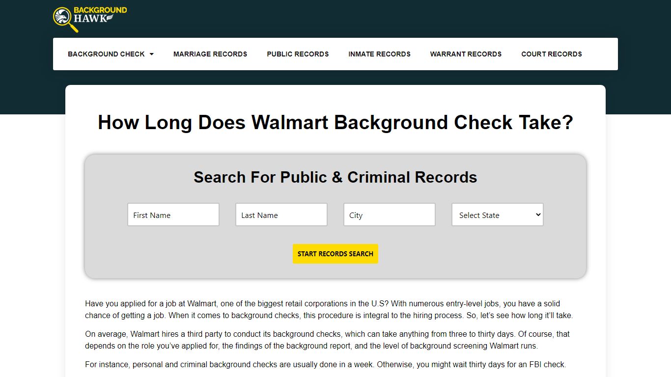 How Long Does Walmart Background Check Take?